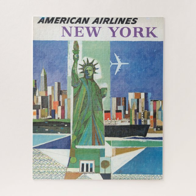 Puzzle Poster De Viajes Vintage Para American Airlines (Vertical)