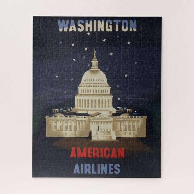 Puzzle Poster De Viajes Vintage Para American Airlines (Vertical)