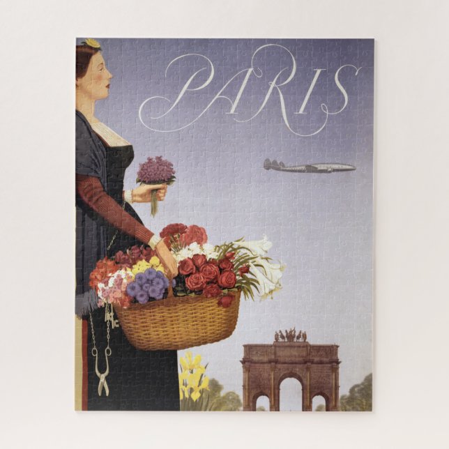 Puzzle Poster De Viajes Vintage, París Vía Constellation (Vertical)