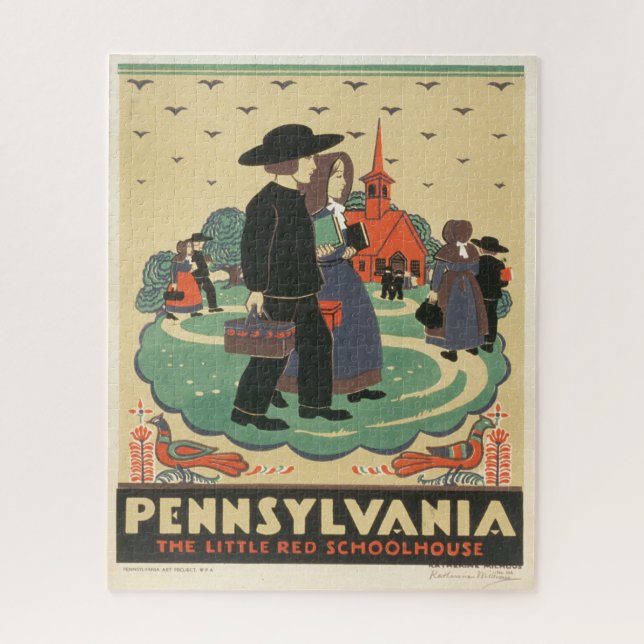 Puzzle Poster de Viajes Vintage que promueve Pennsylvania (Vertical)