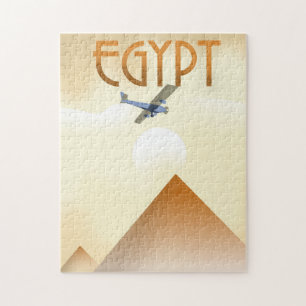 Puzzle Poster de vuelo al estilo de la vendimia de Egipto