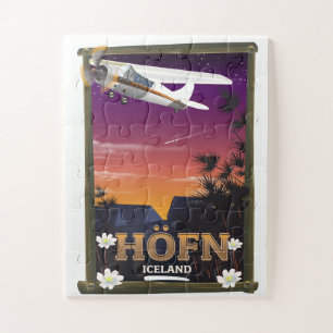 Puzzle Póster de vuelo de Höfn Islandia