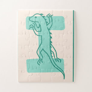 Puzzle Póster del alfabeto "I es para Iguana"