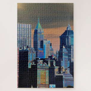 Puzzle Poster del distrito financiero en Manhattan