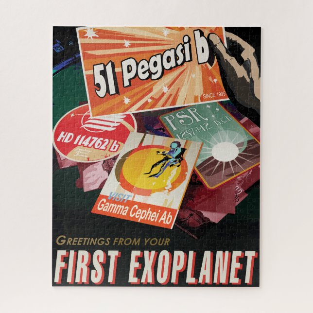 Puzzle Poster del espacio retro-Exoplanet Discovery 51 Pe (Vertical)