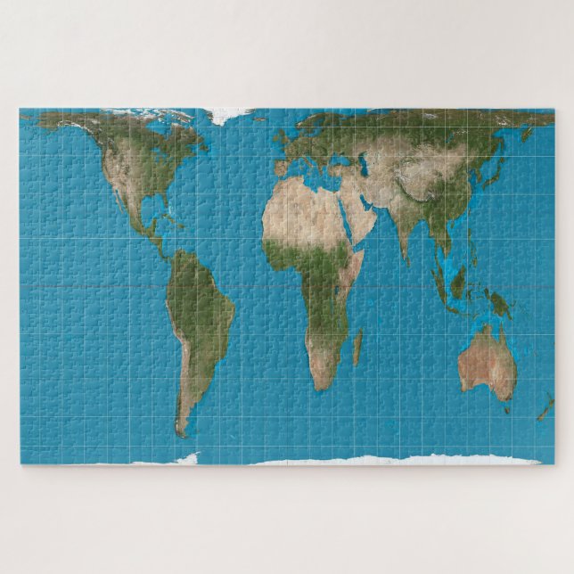 Puzzle Poster del Mapa Mundial de Proyección Gall Peters (Horizontal)