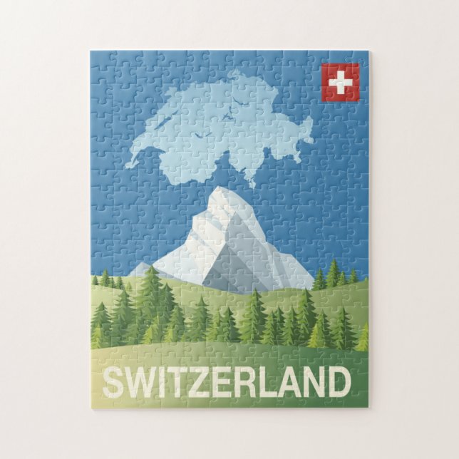Puzzle Poster del viaje de Suiza (Vertical)