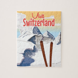 Puzzle Poster del viaje del esquí de Suiza