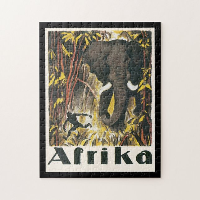 Puzzle Poster del viaje del vintage de Afrika (Vertical)