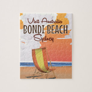 Puzzle Poster del viaje del vintage de la playa de Bondi