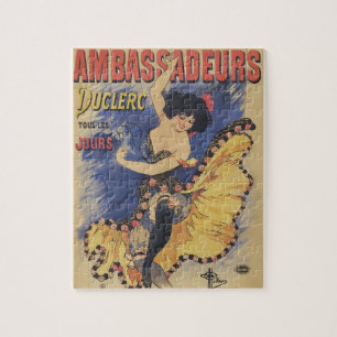 Puzzle Póster francés antiguo de bailarina Art Nouveau