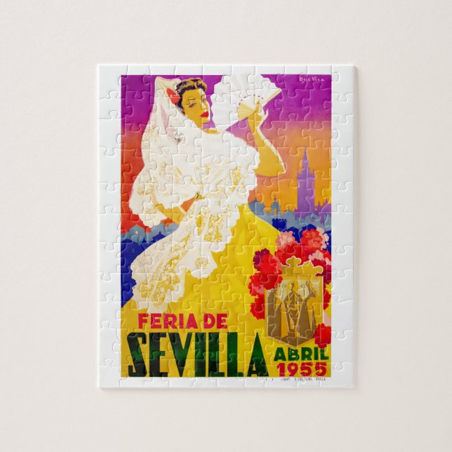 Puzzle Poster justo 1955 de España Sevilla abril (Vertical)