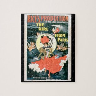Puzzle Poster para la 'producción del arroz del chica de