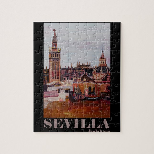 Puzzle Poster retro Sevilla Giralda Andalucía (Vertical)