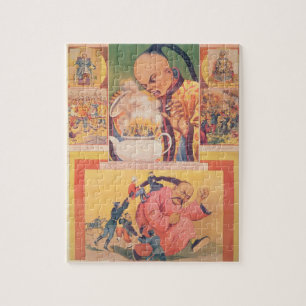Puzzle Poster ruso cómico que satiriza a los europeos en