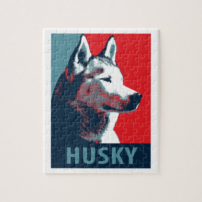 Puzzle Poster siberiano Husky de parodia política (Vertical)