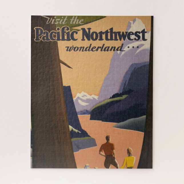 Puzzle Poster Viajero Viejo Viajero Mirando Las Montañas (Vertical)