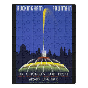 Puzzle Poster Vintage de 1939, fuente de Buckingham de Ch