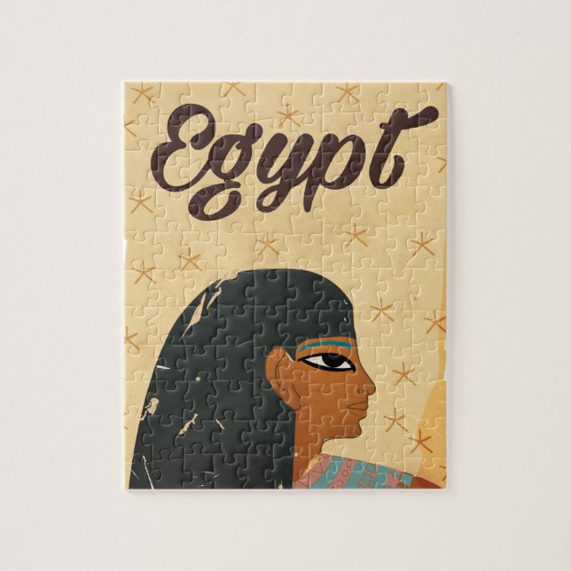 Puzzle Póster vintage de viaje jeroglíficos de Egipto (Vertical)