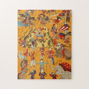 Puzzle Póster vintage del circo japonés Arte Ukiyo-e