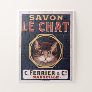 Puzzle "Póster vintage Savon Le Chat"
