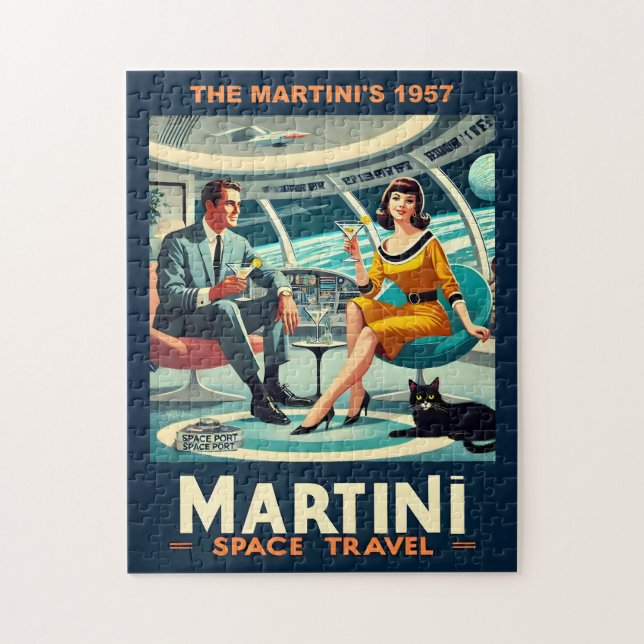Puzzle Pósters de viaje espaciales de Martini de 1957 (Vertical)