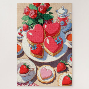 Puzzle Postre de fresa de anime