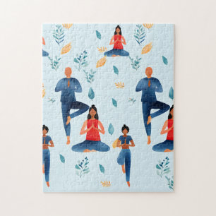 Puzzle Posturas de Yoga, Meditación, Arte Nueva Era