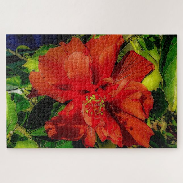 Puzzle Potencia de flor roja (Horizontal)