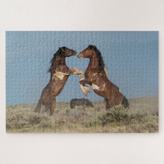 Puzzle Potros salvajes luchando (Horizontal)