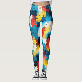 Puzzle Power en vibrantes Leggings de colores