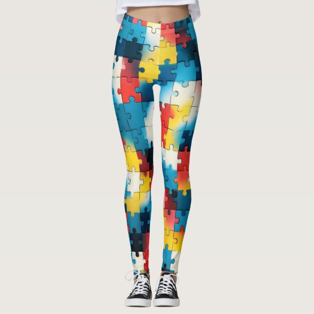 Puzzle Power in vibrant colored Leggings (Anverso)