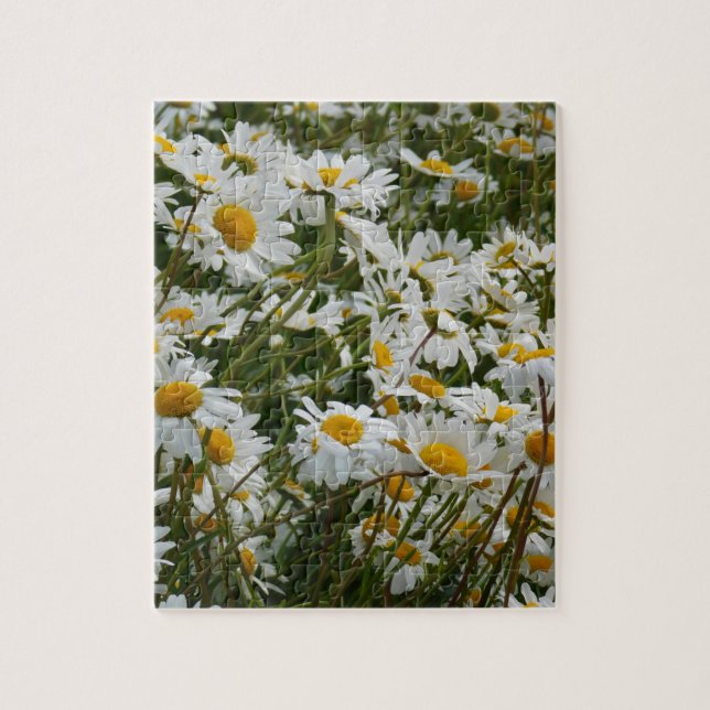 Puzzle Prado de flores felices - Margarita sonriente con  (Vertical)