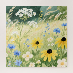 Puzzle Prado de flores silvestres caprichoso