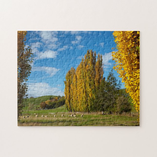 Puzzle Prado de granja con ovejas (Horizontal)