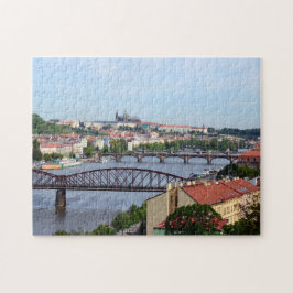 Puzzle Praga, castillo y puentes fluviales/República Chec