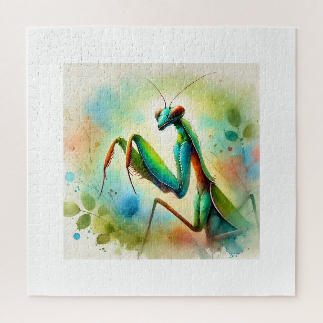 Puzzle Praying Mantis 031024AREF144 - Watercolor (Vertical)