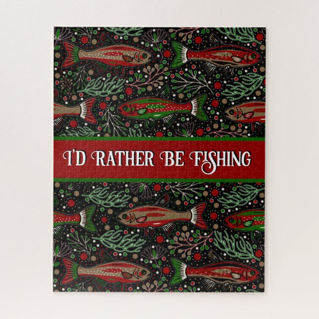 Puzzle Preferiría Estar Pescando Navidades Brook Trout (Vertical)