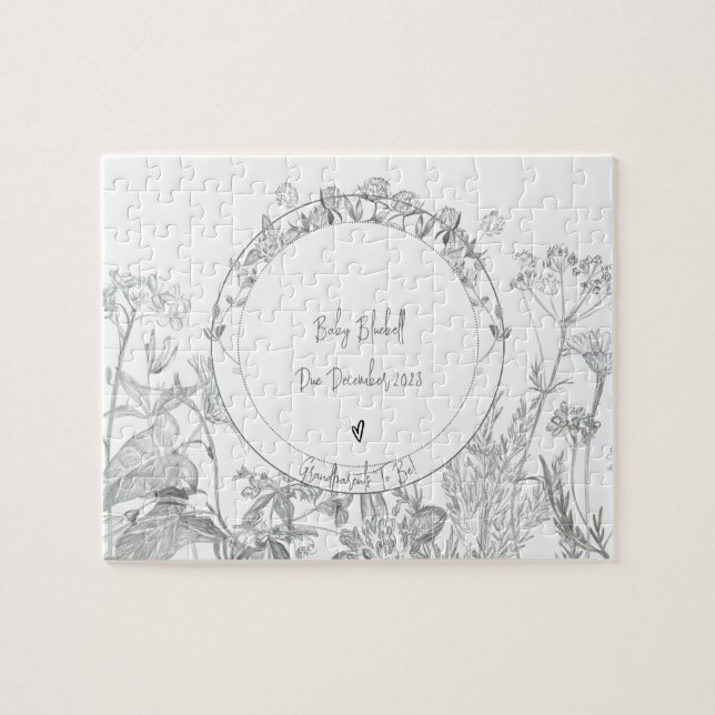 Puzzle Pregnancy Announcement Grandparents Due Date (Horizontal)