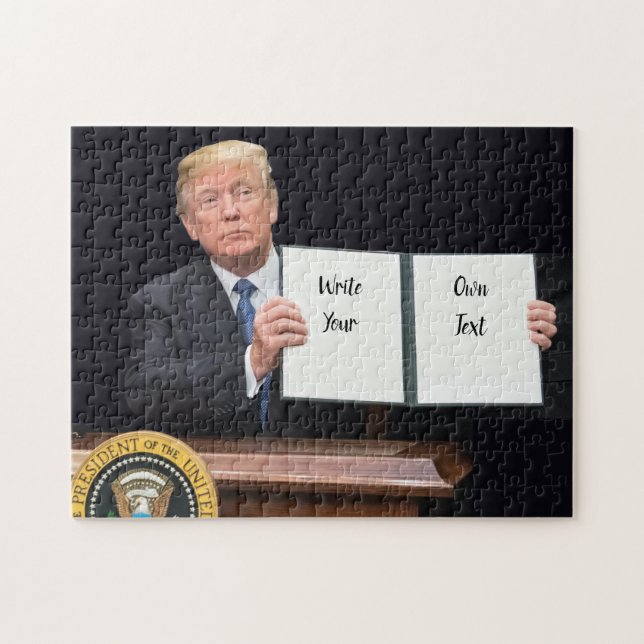 Puzzle Presidente Donald Trump - Escribe tu propio texto (Horizontal)