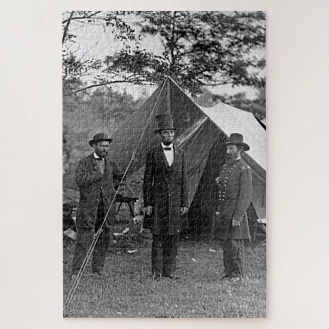 Puzzle Presidente Lincoln en la guerra civil de Antietam  (Vertical)