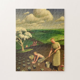 Puzzle Primavera en el país por Grant Wood