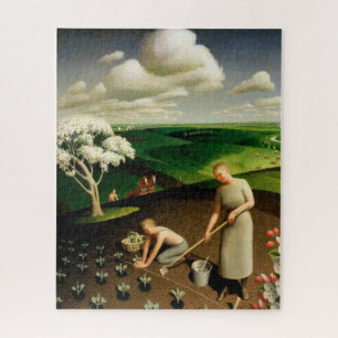 Puzzle Primavera en el país por Grant Wood