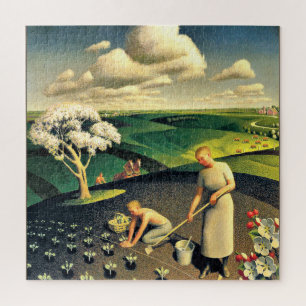 Puzzle Primavera en el país por Grant Wood