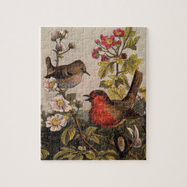 Puzzle Primavera Robin Birds Red Birds (Vertical)