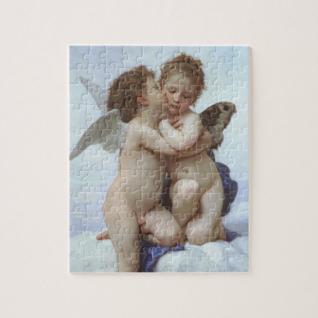 Puzzle Primer Beso de Bouguereau, Ángeles Victorianos Ant (Vertical)