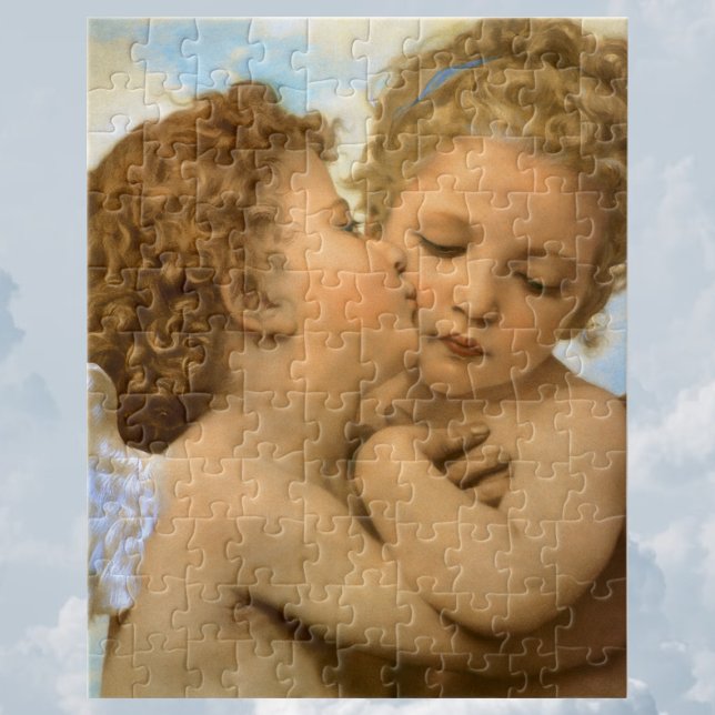 Puzzle Primer beso (detalle de ángel) de Bouguereau (First Kiss (angel detail) by Bouguereau Jigsaw Puzzle)