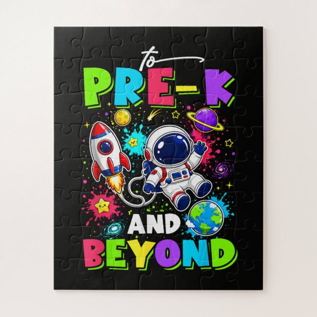 Puzzle Primer Día de Pre-K Astronauta Espacio Regreso a l (Vertical)