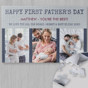 Puzzle Primer mensaje personalizado del Día del Padre y 3