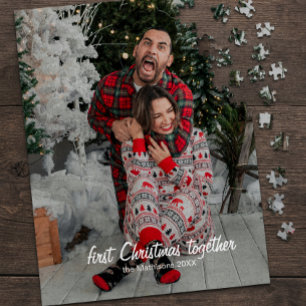 Puzzle Primer nombre de foto divertida de Navidad juntos